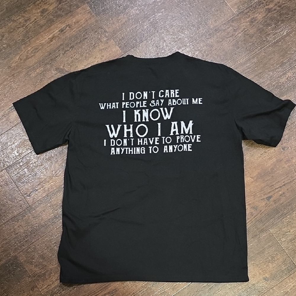Classic Black Short Sleeve Tee with White Text